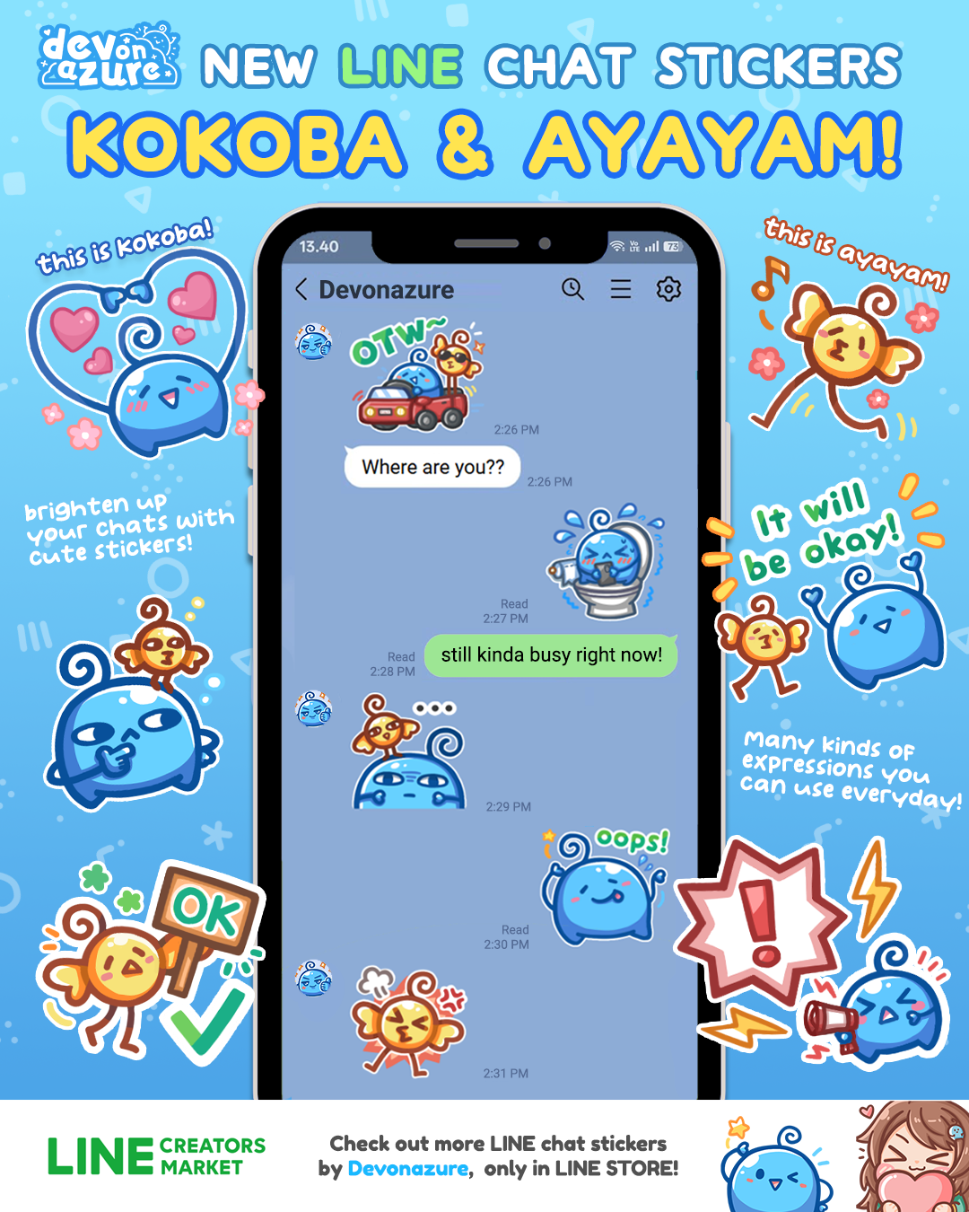 Devonazure - New LINE Chat Stickers Pack!